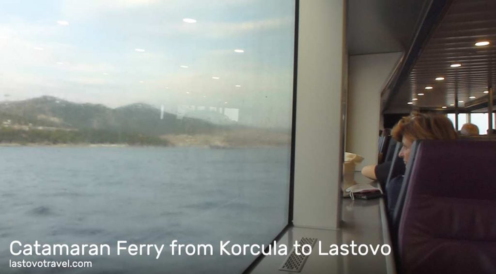 Views from fast ferry catamaran Korcula to Lastovo